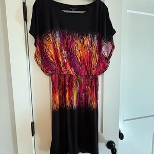 Tribal Brand Dress with Vibrant Pink and Orange Accents